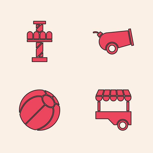 设置街头快餐车吸引旋转木马图片下载