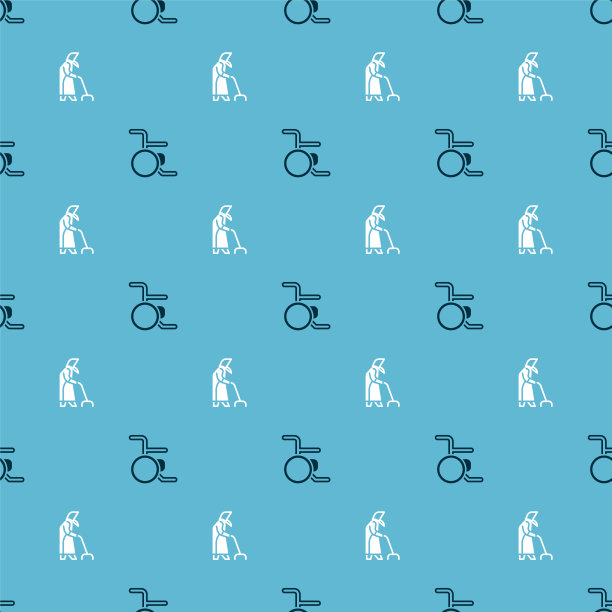 把轮椅和祖母放在无缝模式上图片下载