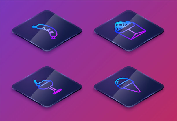 在碗中设置等距线热狗冰淇淋图片下载