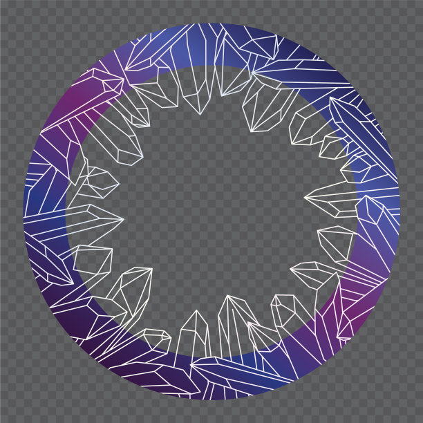 蓝紫色粉红色框架与轮廓晶体图片下载
