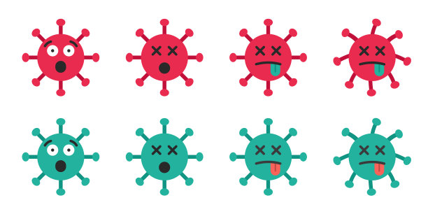 设置表情符冠状病毒病毒covid - 19图片下载