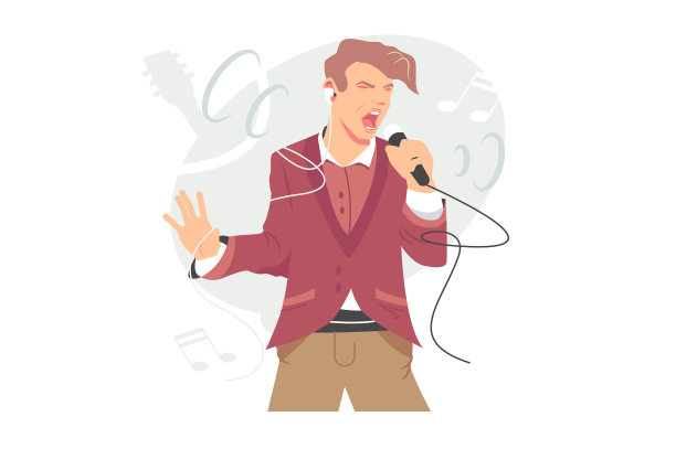 男人在用麦克风唱歌图片下载