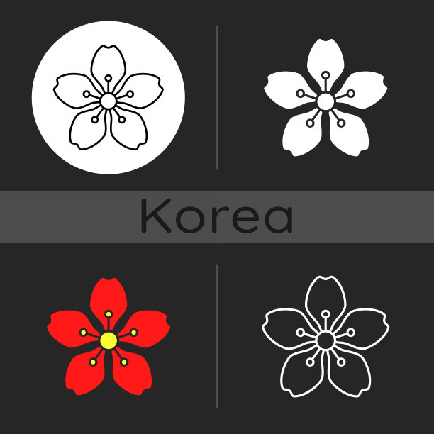 樱花黑色主题图标图片下载