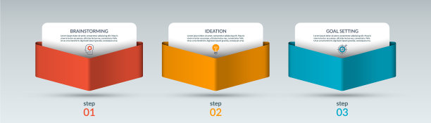 信息图表模板与3箭头指向下图片下载