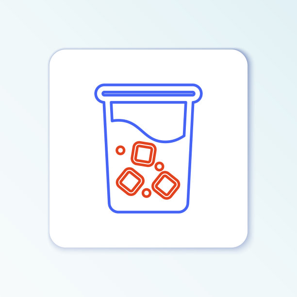 线玻璃与水图标隔离在白色图片下载