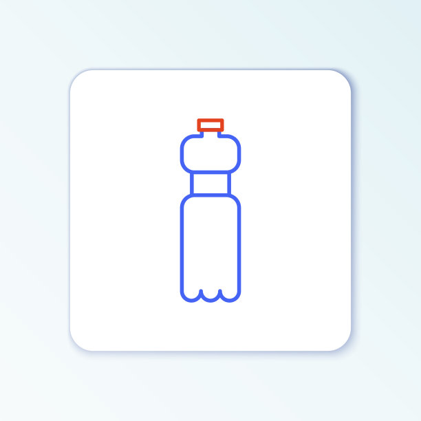 线瓶水图标隔离在白色图片下载