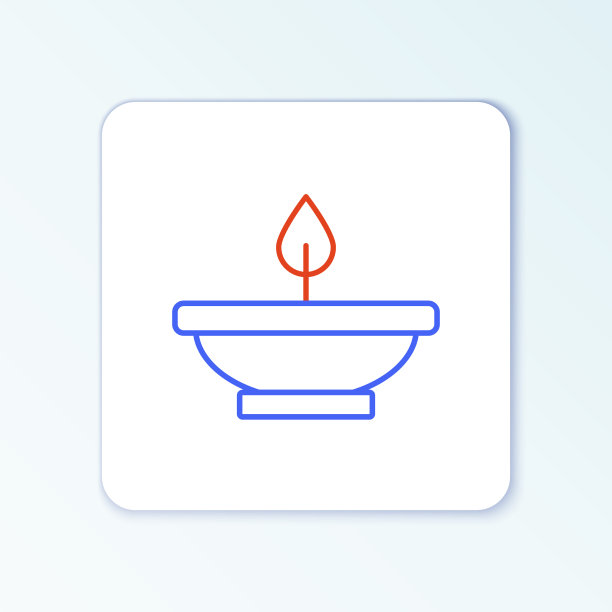 线香薰灯图标隔离在白色背景上图片下载