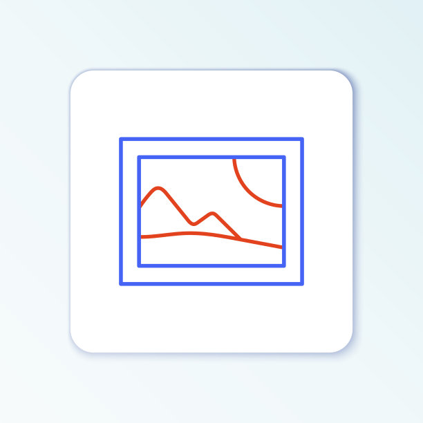 线画风景图标隔离在白色图片下载