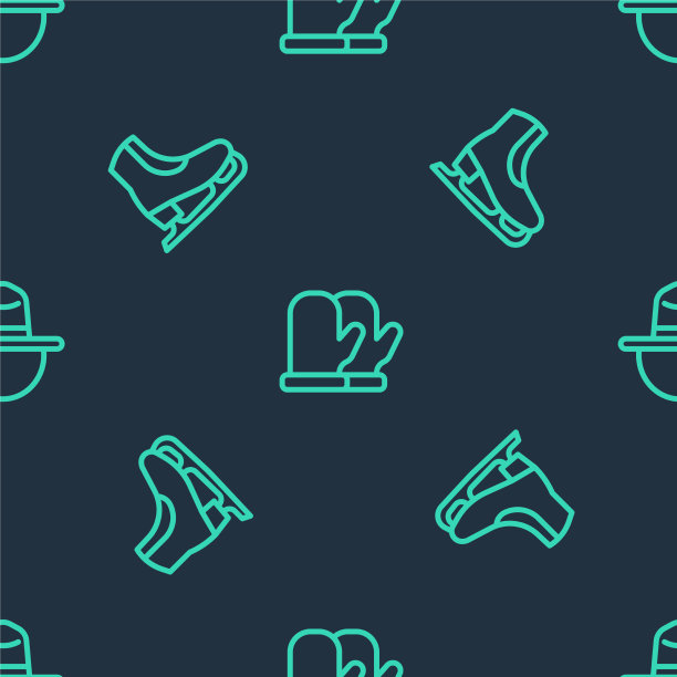 设线圣诞手套溜冰鞋和加拿大图片下载