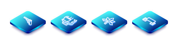 设置等距线复古手枪纪念碑图片下载