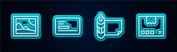 集线条画景观名片卷图片下载