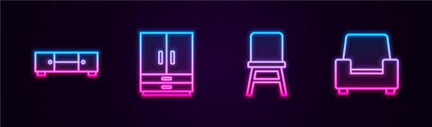 设置线，衣柜，抽屉，衣柜，椅子和图片下载