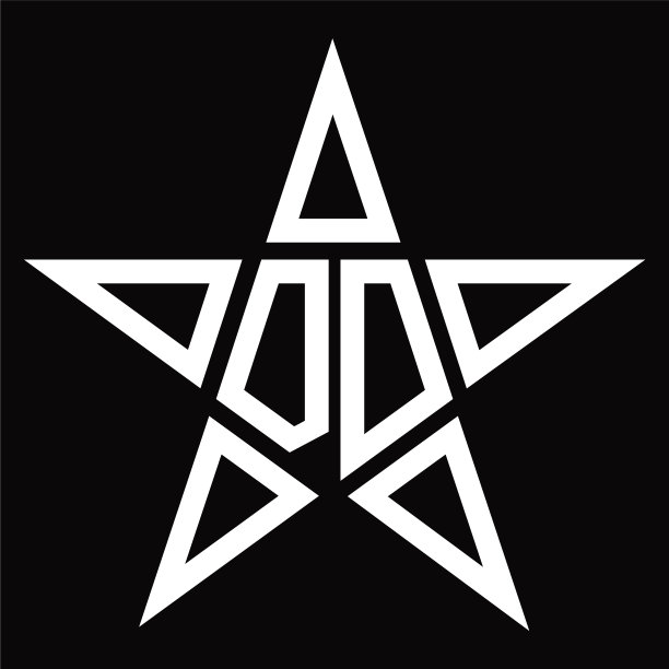 标志字母与星形设计模板图片下载