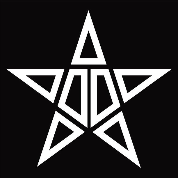 标志字母与星形设计模板图片下载
