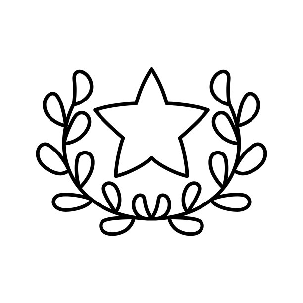 孤立的月桂树叶花环图标图片下载