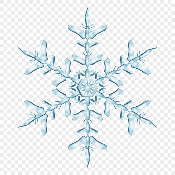 大而半透明的圣诞雪花图片下载