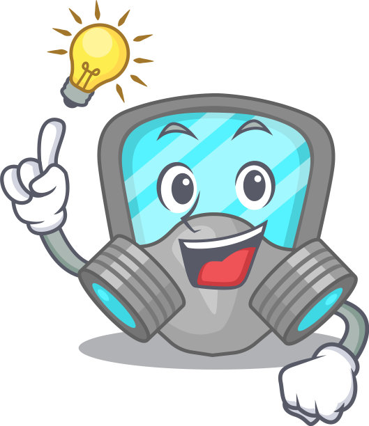 吉祥物智能口罩有一个创意手势图片下载