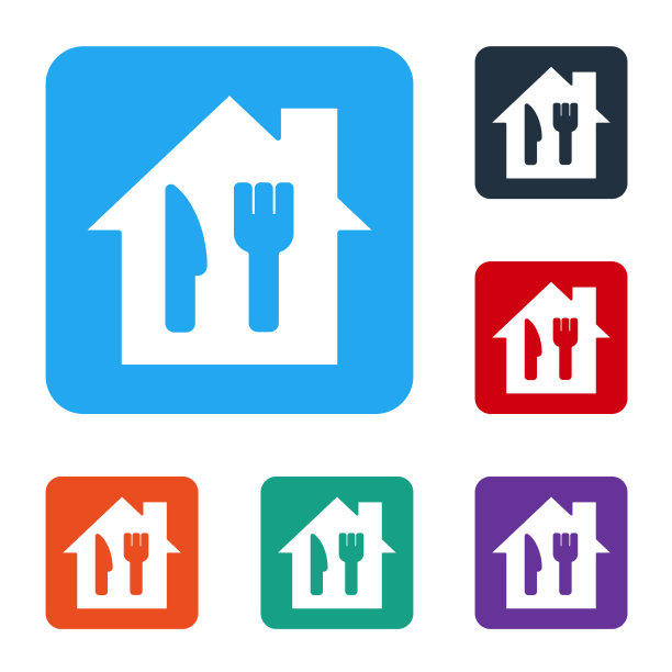 白色在线订购和快餐外卖图标图片下载