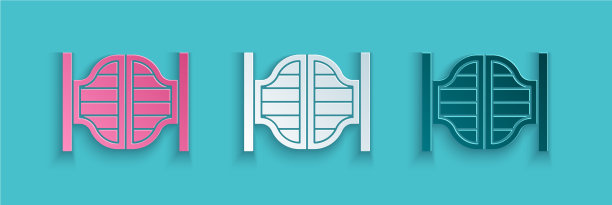 剪纸旧西部荡秋千门图标图片下载