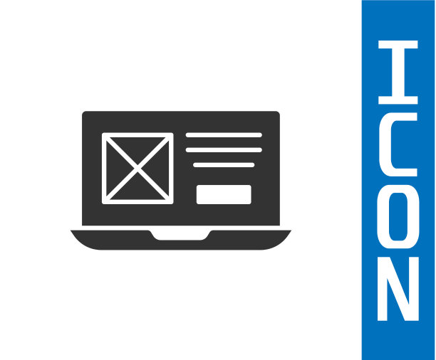 灰色UI或用户体验设计图标隔离在白色图片下载