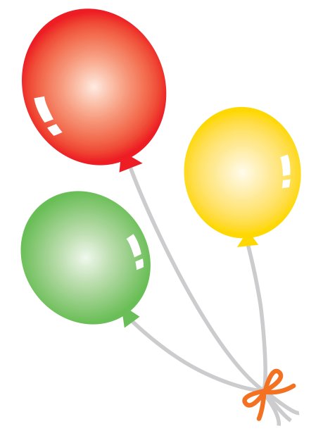 三个彩色气球图片下载