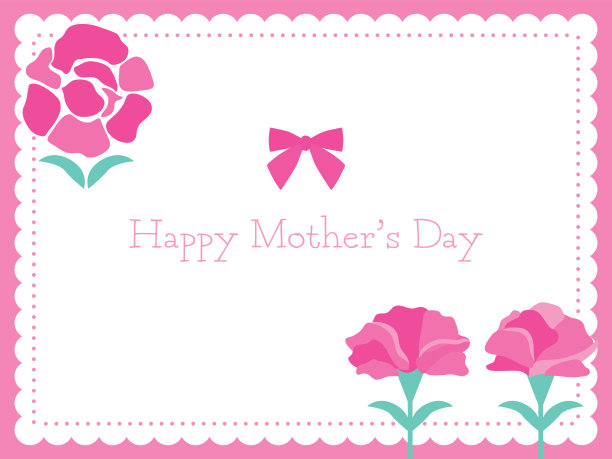 母亲节康乃馨的框架插图。图片下载