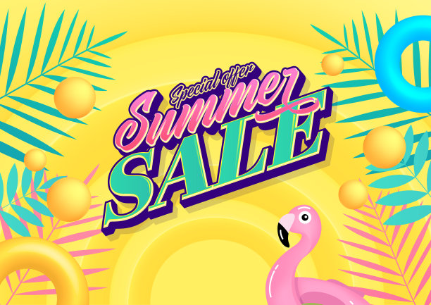 时尚风格的夏季促销横幅图片下载