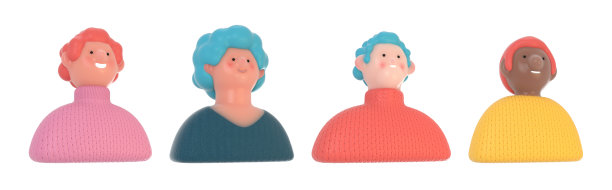 3D明亮的人肖像设置图片下载