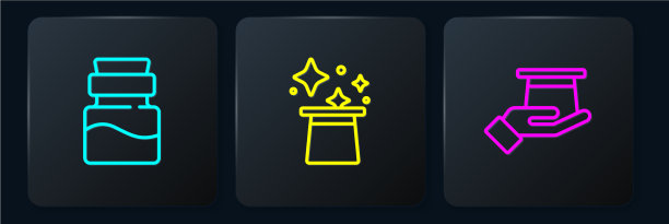 集线瓶与药水魔术师的帽子在手图片下载