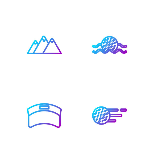 设置线，高尔夫球，遮阳帽，山和图片下载