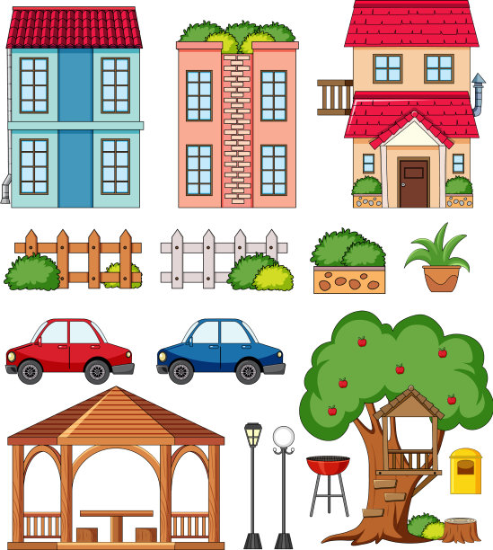 一套带有室外装饰的独立住宅图片下载