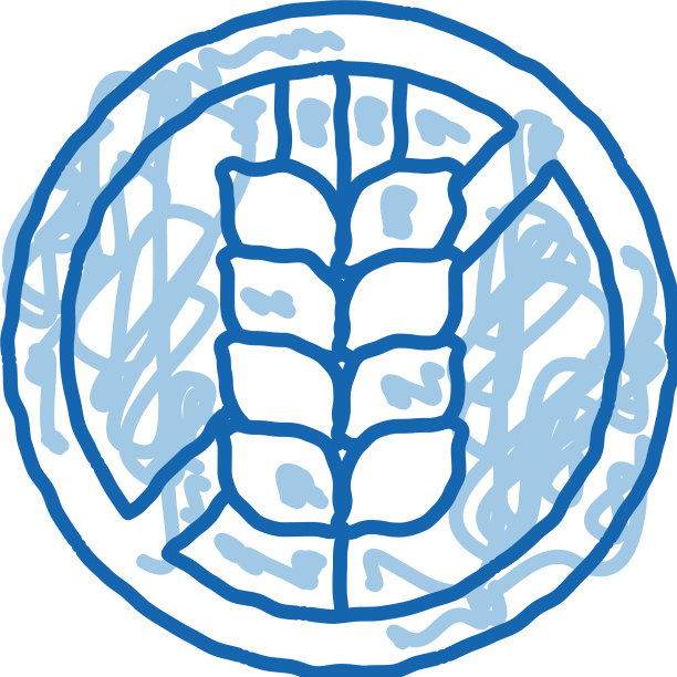 无过敏原标志小麦涂鸦图标手绘图片下载