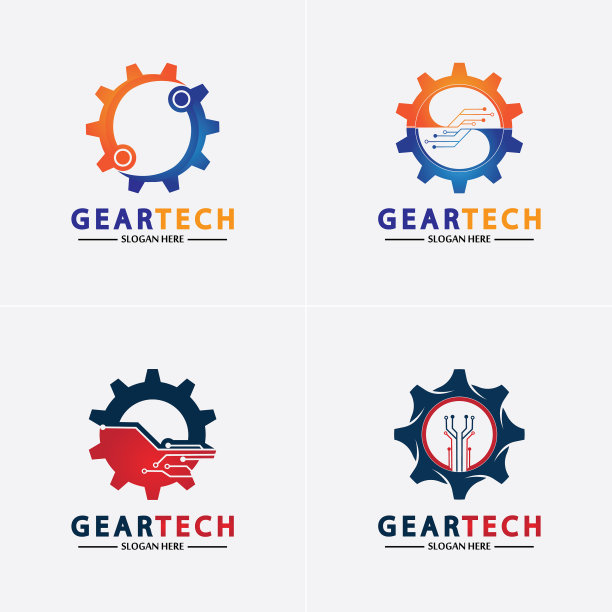 技术齿轮标志设计模板技术标志图片下载