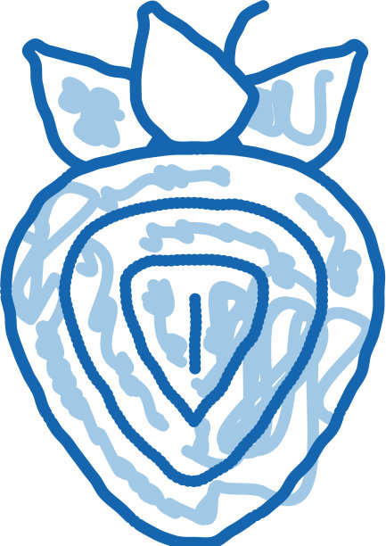 健康食品水果草莓涂鸦图标手图片下载