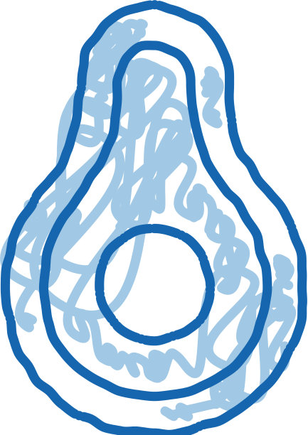 健康食品蔬菜鳄梨涂鸦图标手图片下载