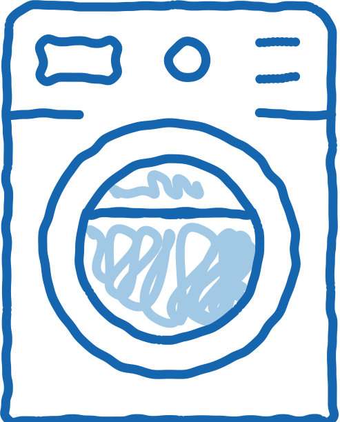 手绘的洗衣机涂鸦图标图片下载