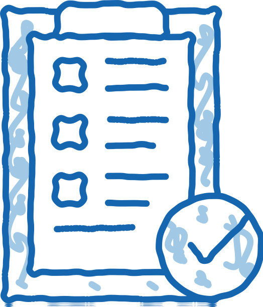平板剪辑批准的检查清单涂鸦图标图片下载