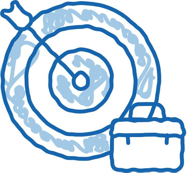 箭射中目标和案例求职涂鸦图标图片下载