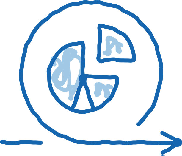 圆形图形在中心敏捷箭头标记涂鸦图标图片下载