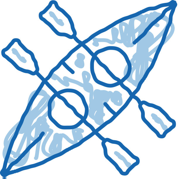 独木舟独木舟涂鸦图标手绘图片下载