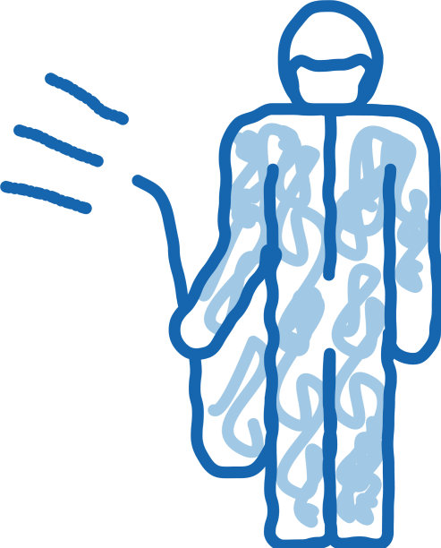 人类与化学气溶胶涂鸦图标手绘图片下载