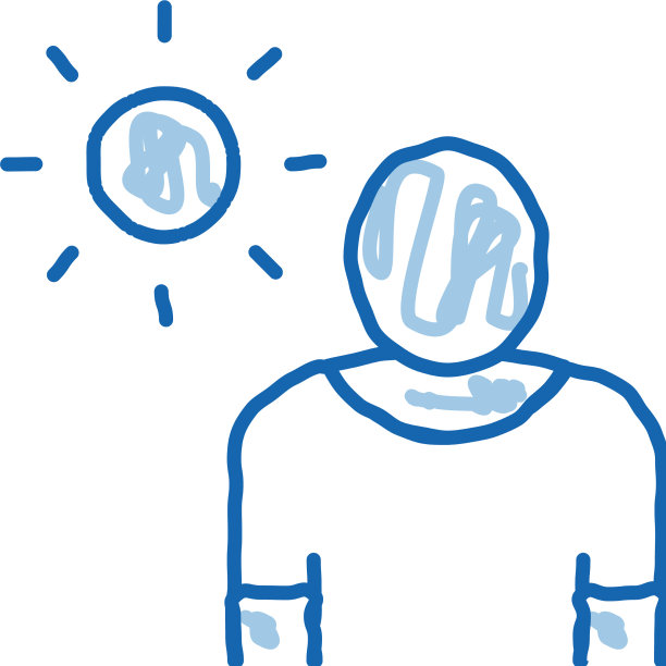 阳光下的男人涂鸦图标手绘图片下载