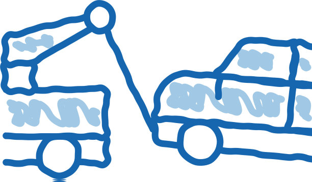 逃生机器卡车涂鸦图标手绘图片下载