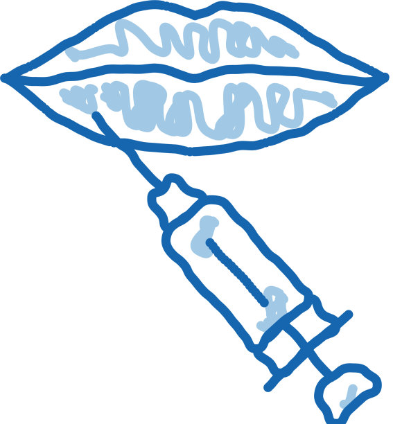 嘴唇美容注射涂鸦图标手绘图片下载