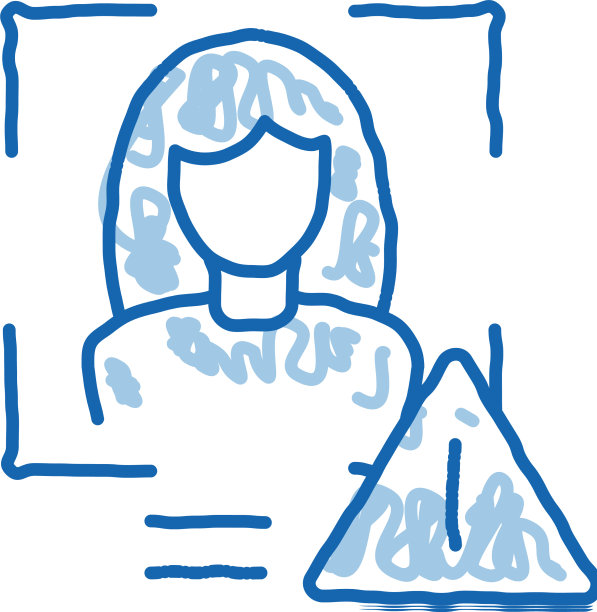 身份警告女人涂鸦图标手绘图片下载