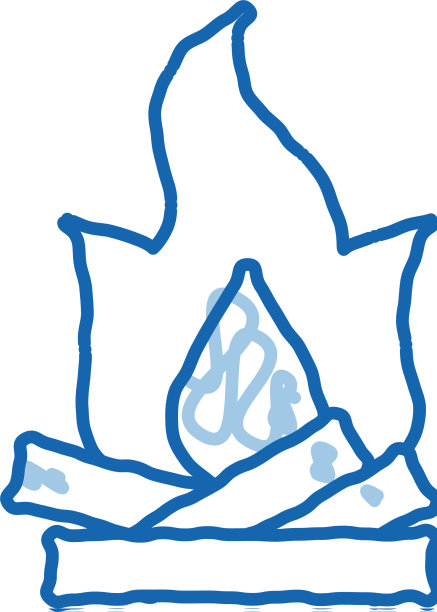 野营用柴火涂鸦图标手绘图片下载