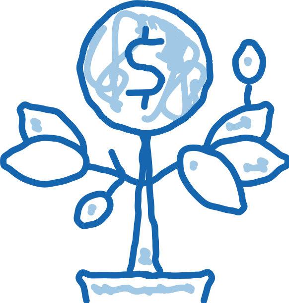 钱树壶涂鸦图标手绘图片下载