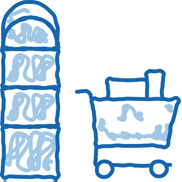 餐车附近柜台涂鸦图标手绘图片下载