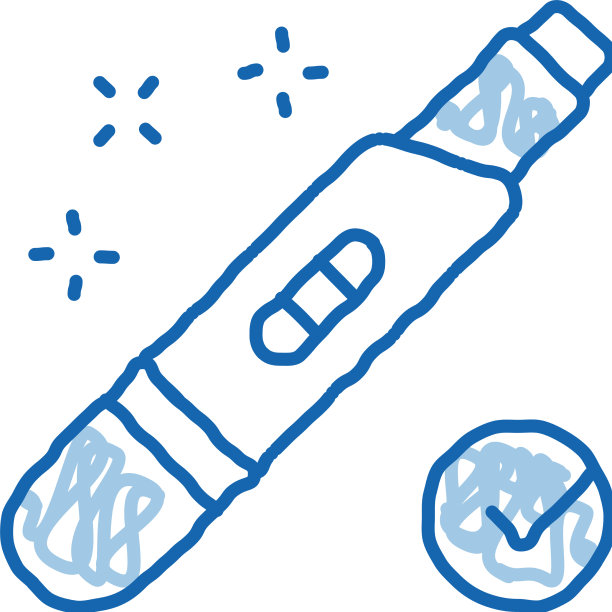 妊娠测试阳性涂鸦图标手绘图片下载