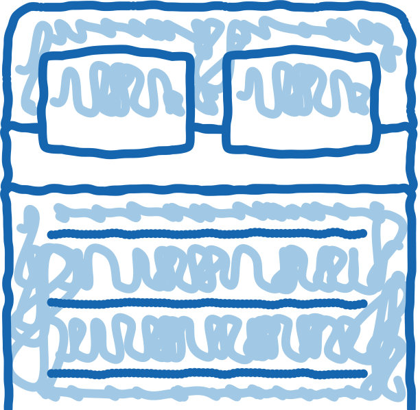 舒适的双人床涂鸦图标手绘图片下载